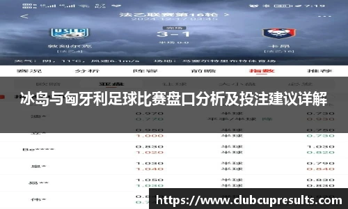 冰岛与匈牙利足球比赛盘口分析及投注建议详解